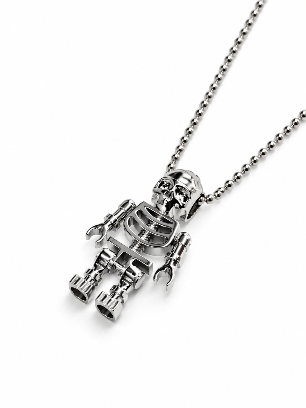 Skeleton Robot Pendant Necklace