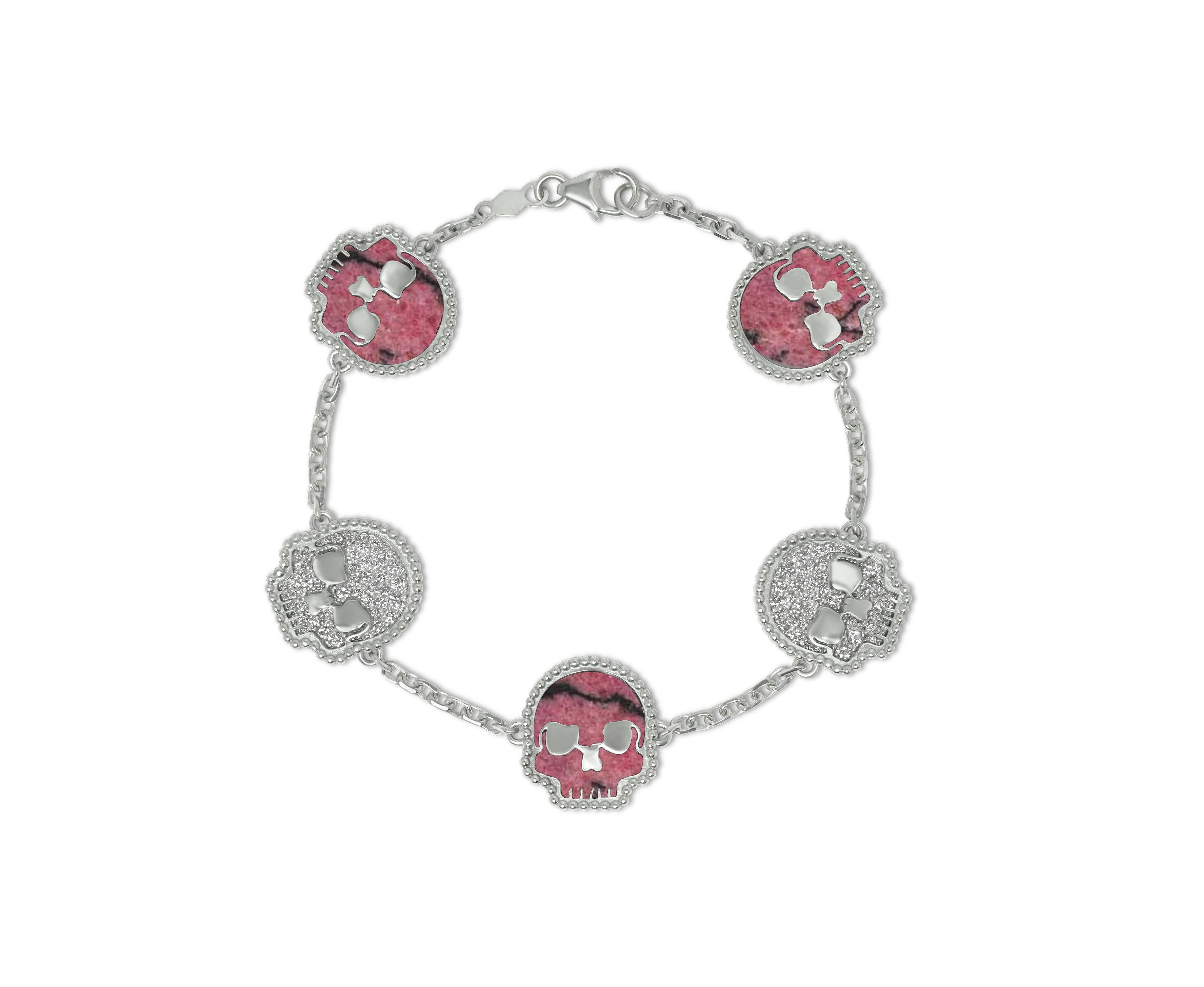.925 Sterling Silver SSKUAHLLY bracelet with lab diamond inserts