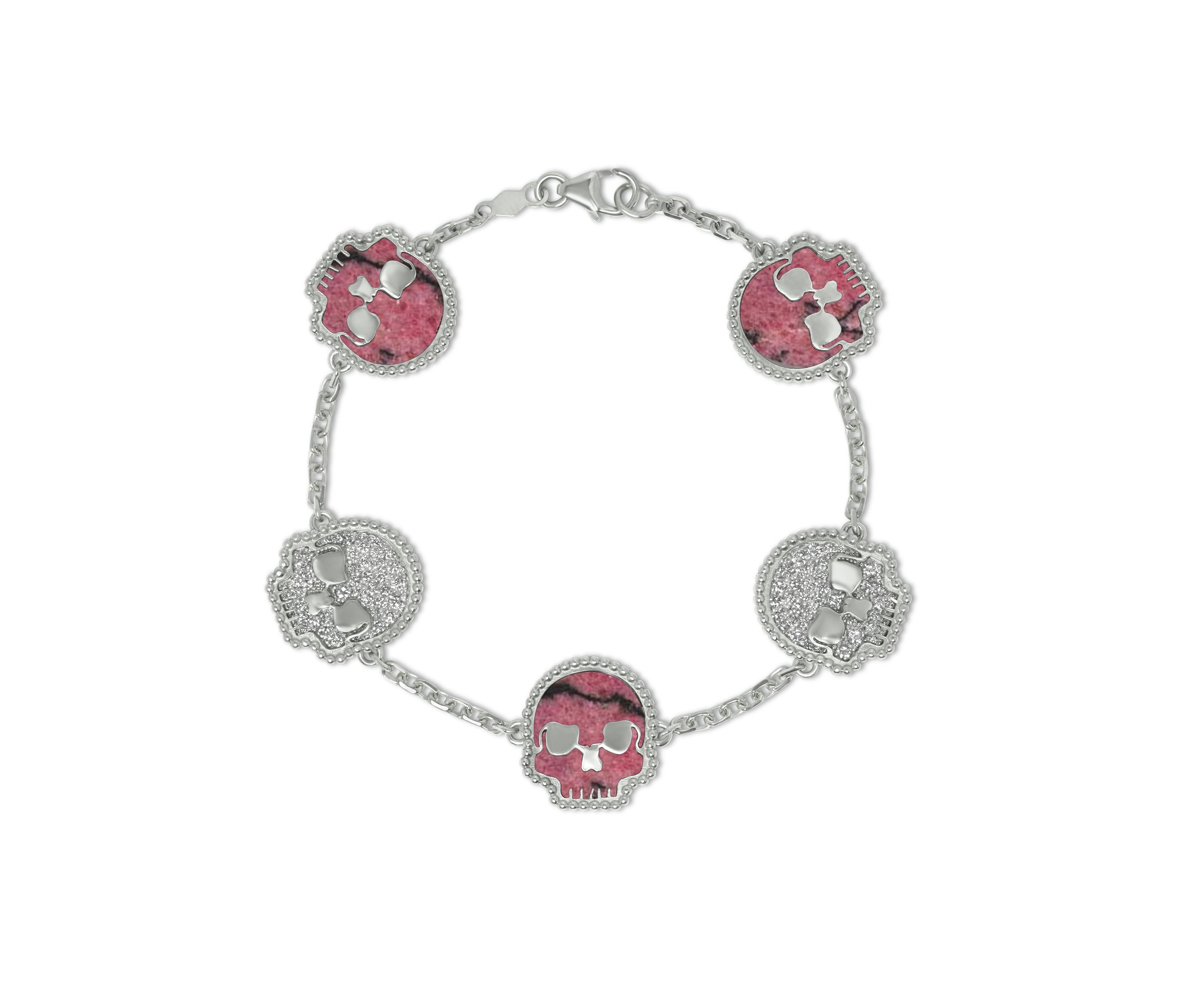 .925 Sterling Silver SSKUAHLLY bracelet with lab diamond inserts