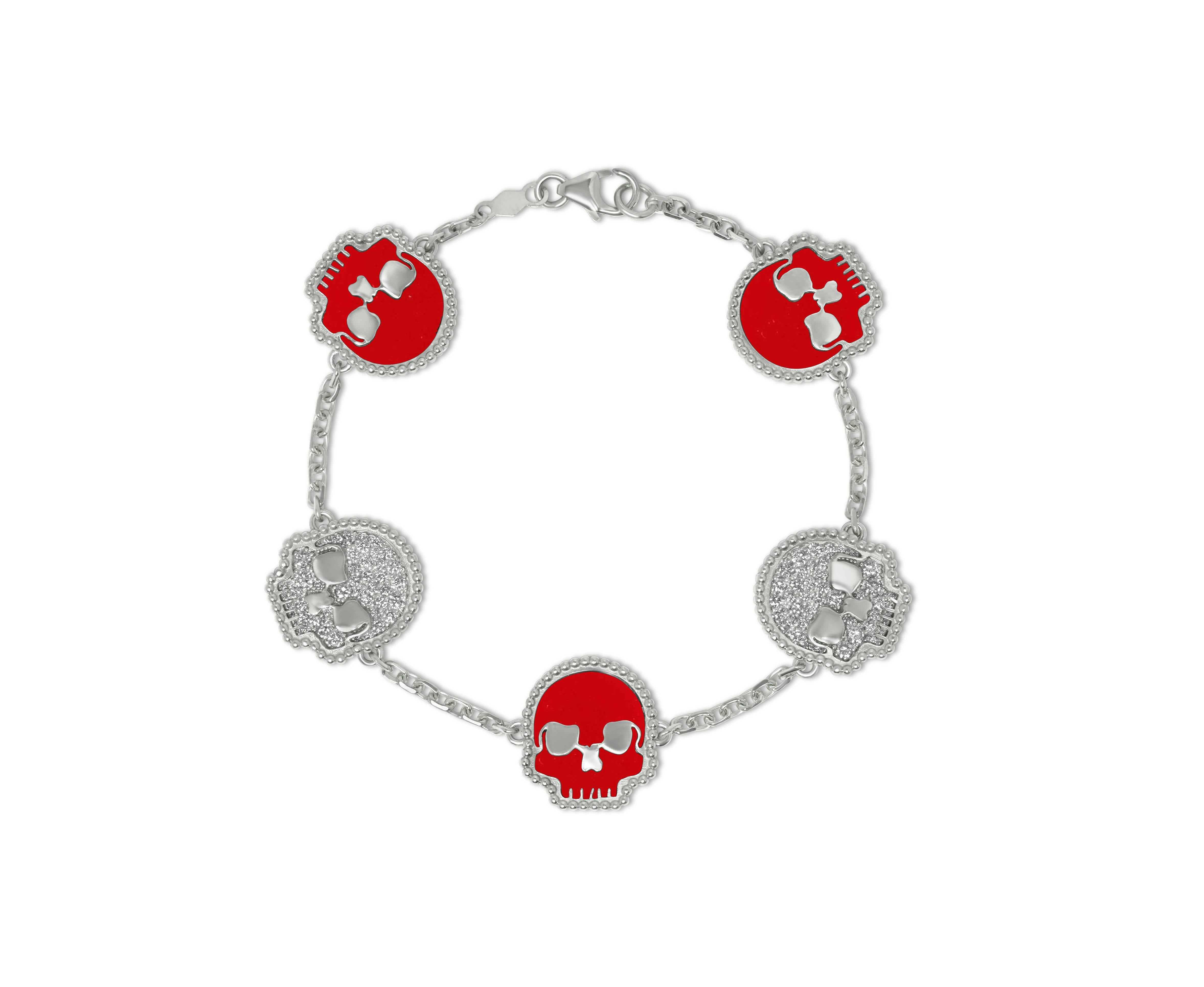 .925 Sterling Silver SSKUAHLLY bracelet with lab diamond inserts