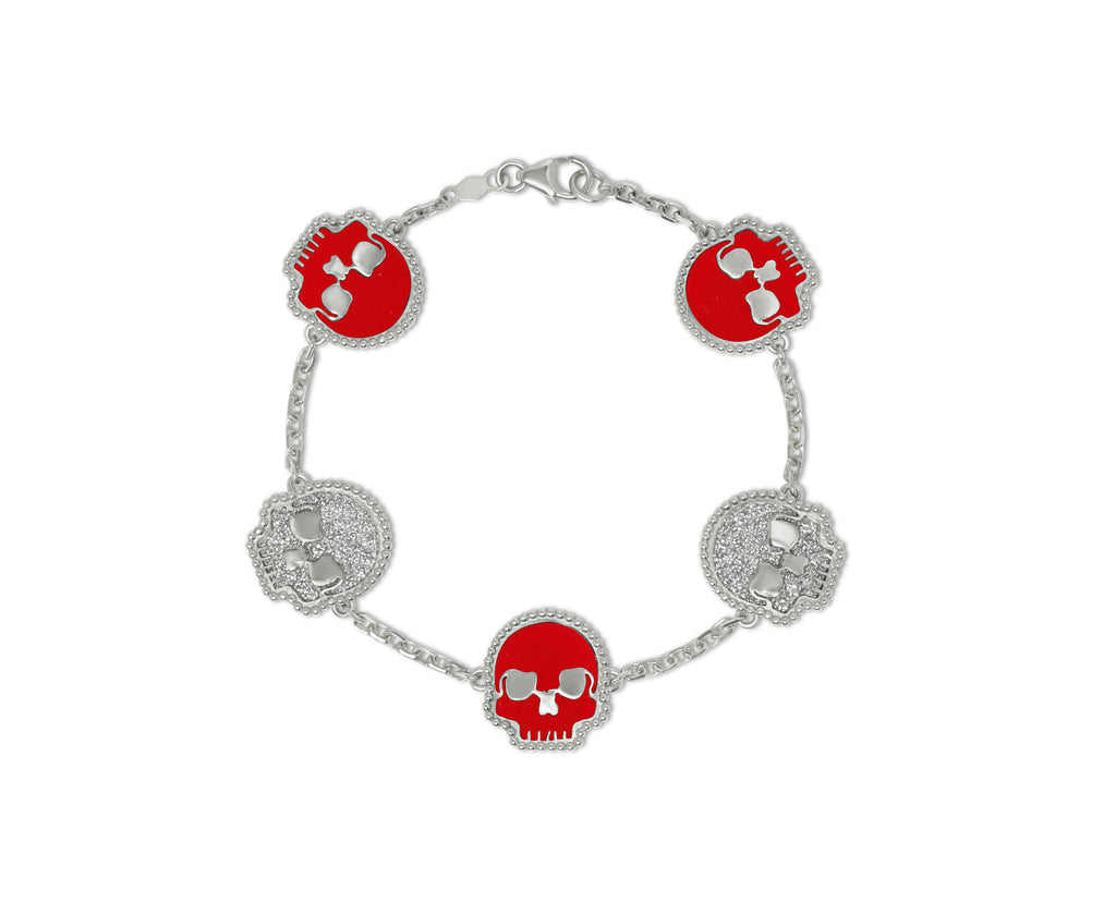 .925 Sterling Silver SSKUAHLLY bracelet with lab diamond inserts