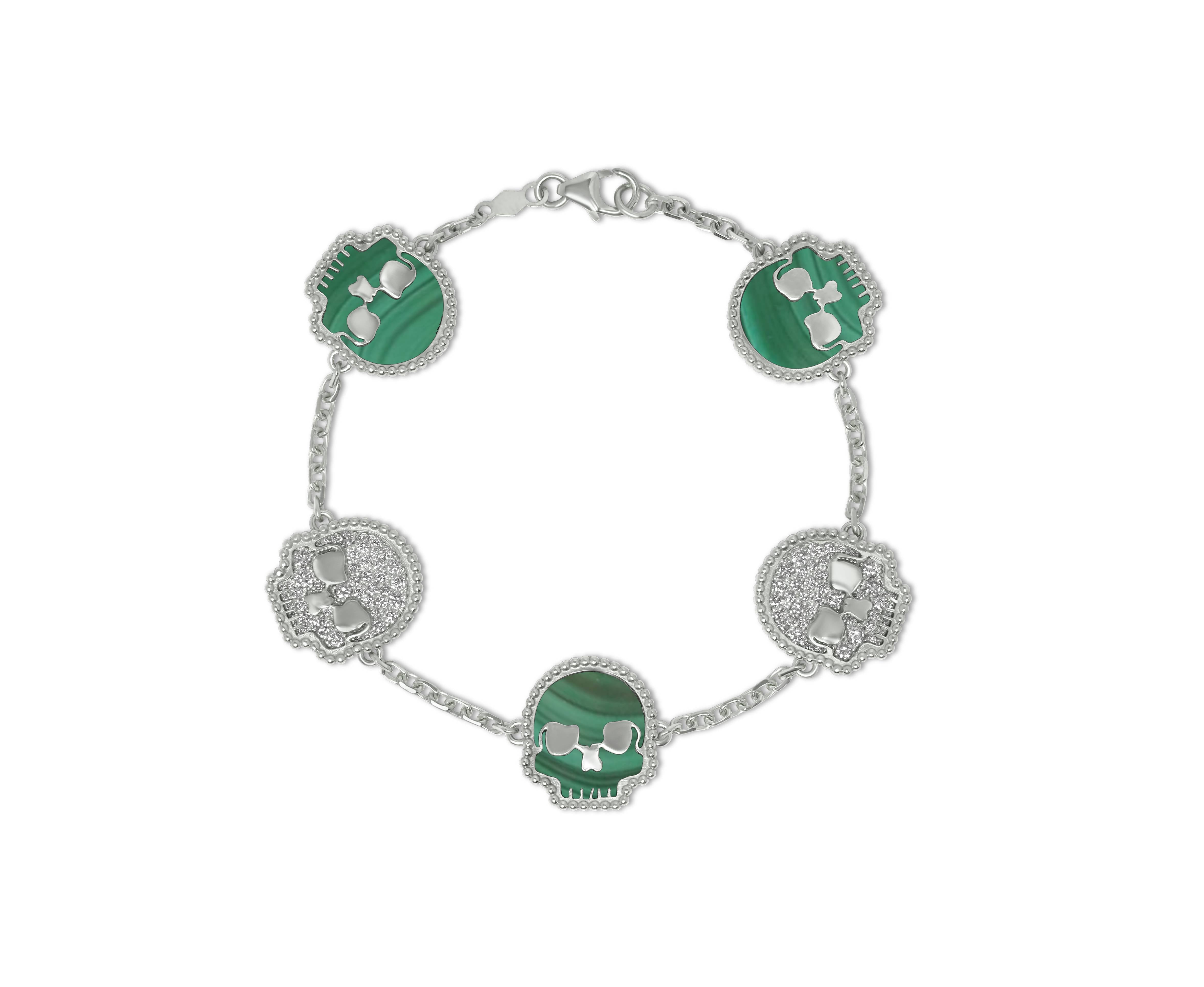 .925 Sterling Silver SSKUAHLLY bracelet with lab diamond inserts