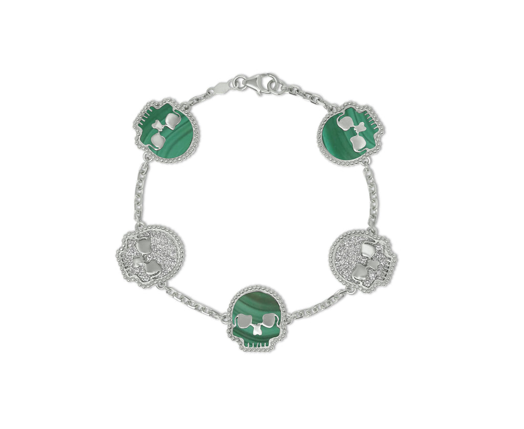 .925 Sterling Silver SSKUAHLLY bracelet with lab diamond inserts