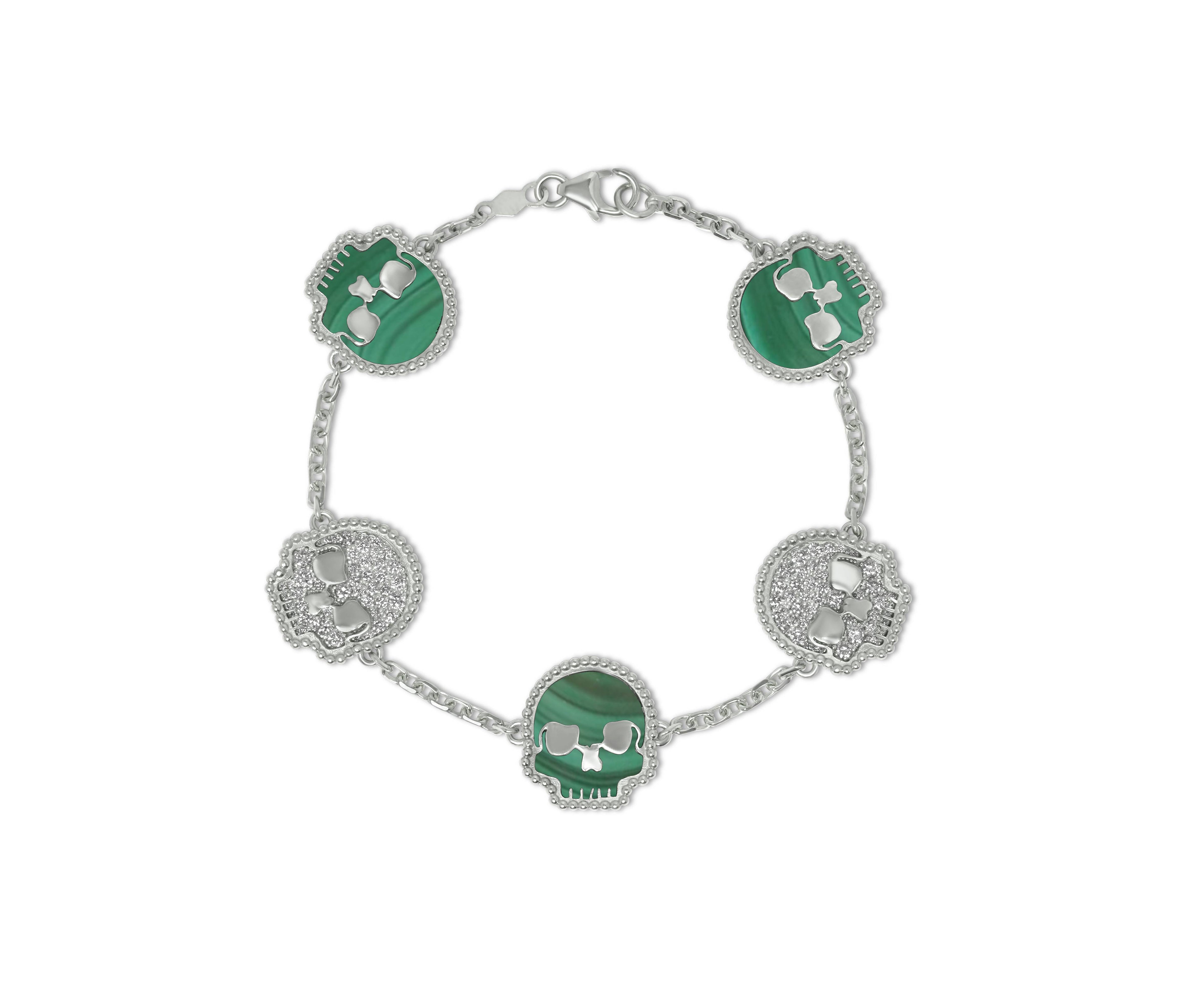 .925 Sterling Silver SSKUAHLLY bracelet with lab diamond inserts