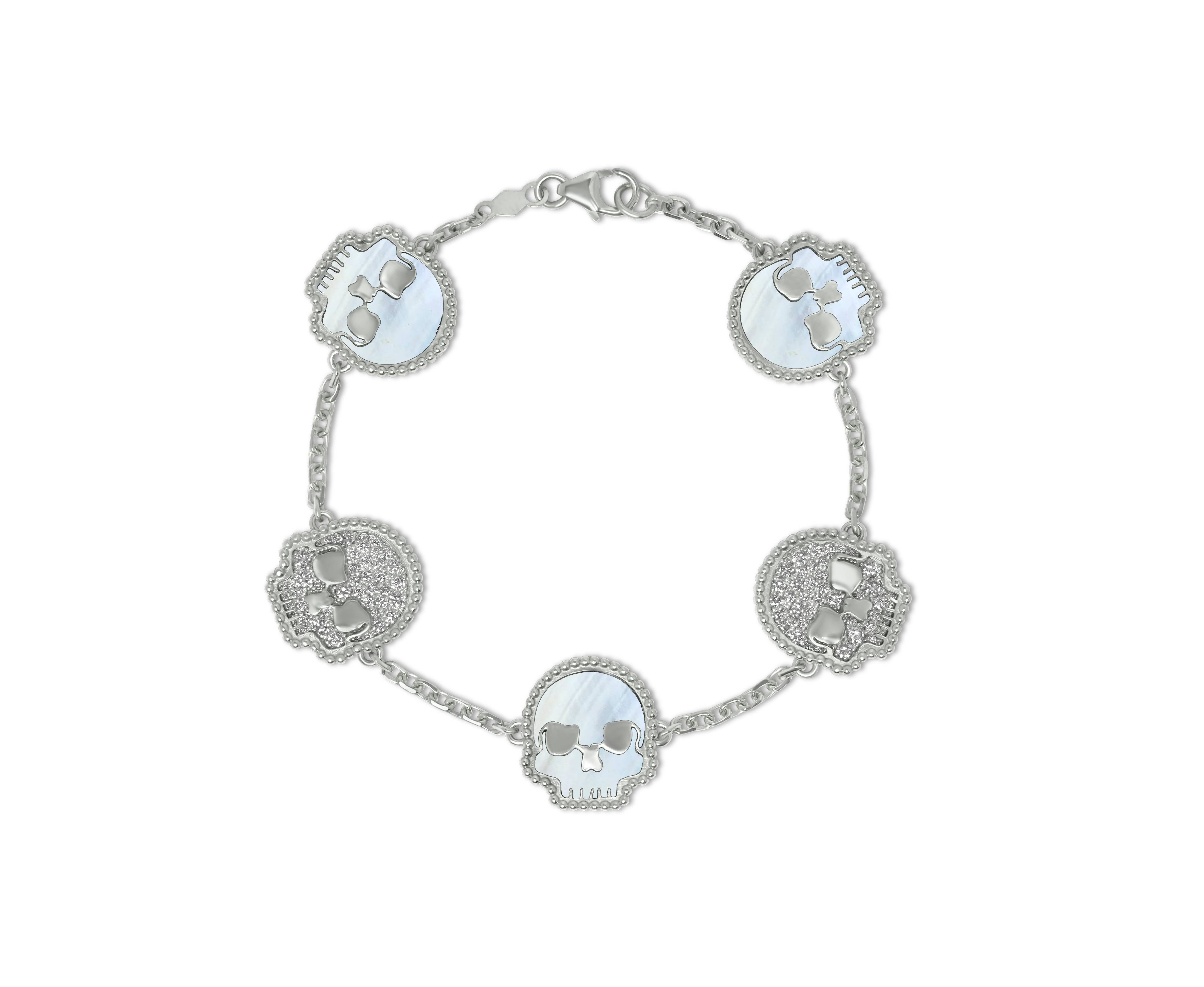 .925 Sterling Silver SSKUAHLLY bracelet with lab diamond inserts