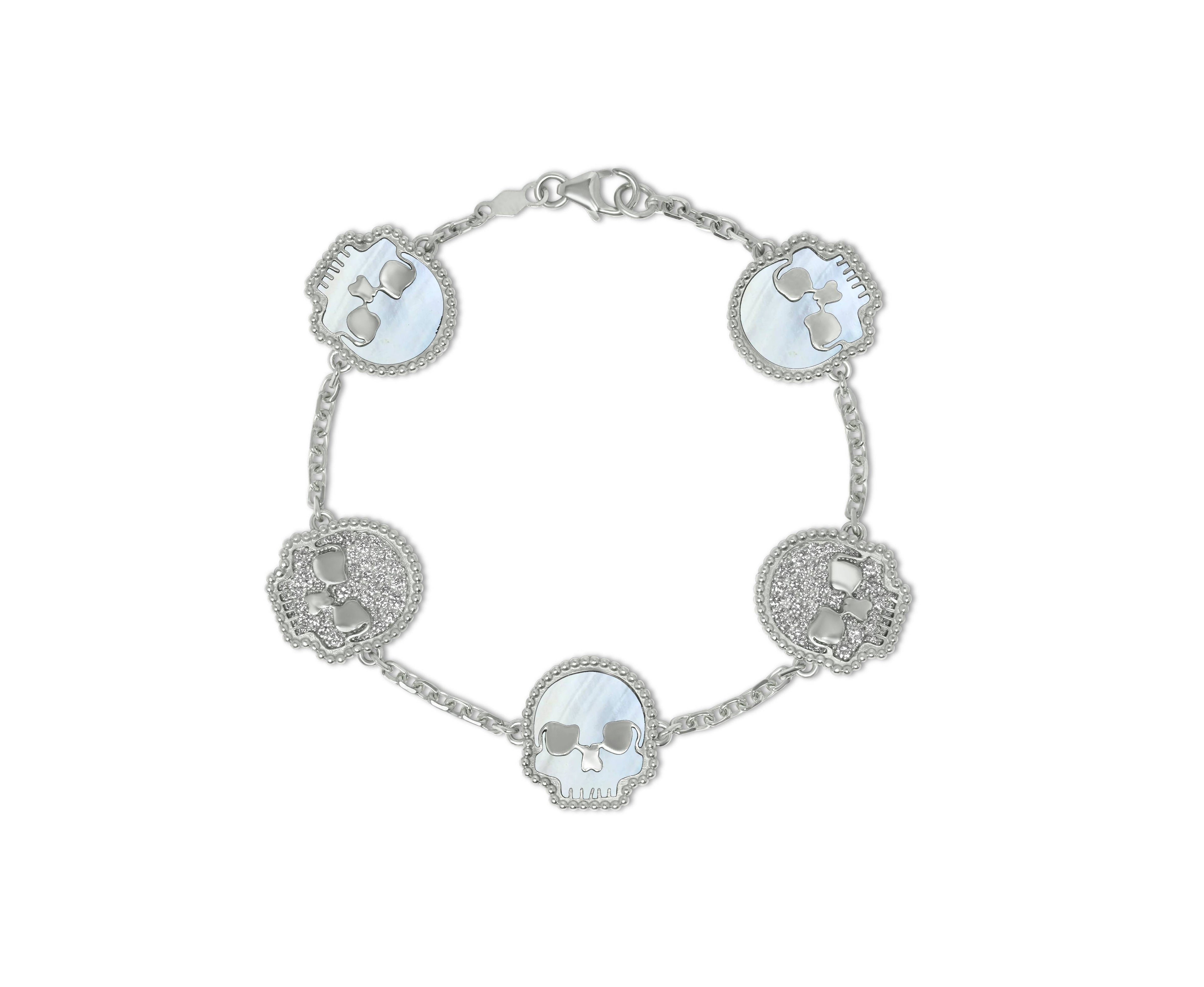 .925 Sterling Silver SSKUAHLLY bracelet with lab diamond inserts