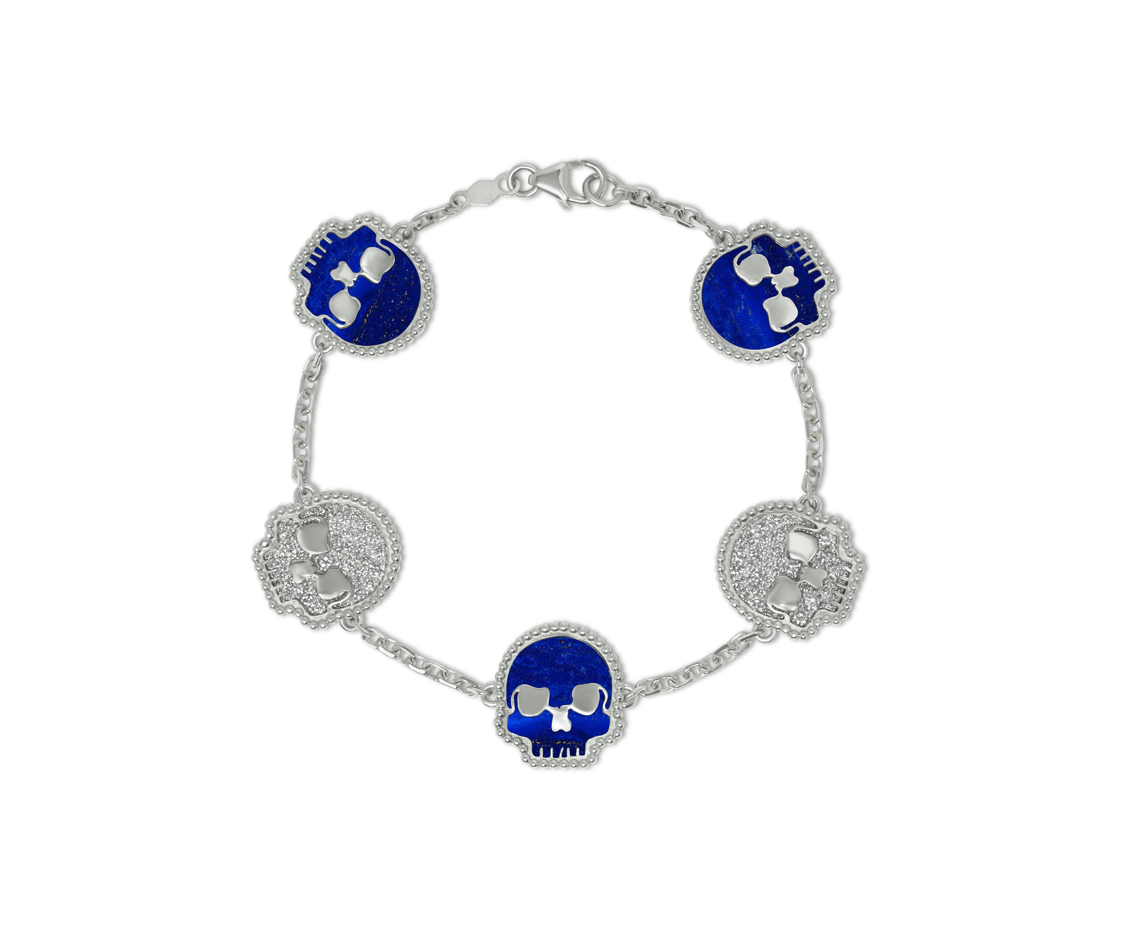 .925 Sterling Silver SSKUAHLLY bracelet with lab diamond inserts